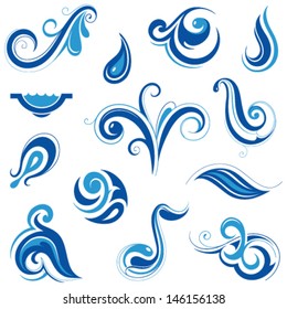 Set of graphic design elements - water