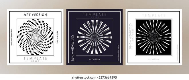 A set of graphic design layouts. Template for a cover, poster, banner, poster or booklet. Layout for corporate style design. An idea for interior decoration and creative design