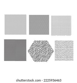Conjunto de texturas de doodle gráfico para su diseño. Ilustración del vector