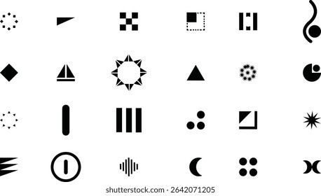A set of graphic elements. Abstract geometric figures. Big set of abstract vector geometric shapes and trendy design elements