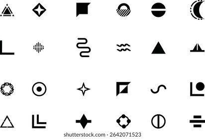 A set of graphic elements. Abstract geometric figures. Big set of abstract vector geometric shapes and trendy design elements