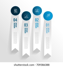 Set of graphic elements and infographics. Decorative Flags. Vector template and background design. Simple Infotainment Elements. Elements for presentations. Simple features for web and webdesign
