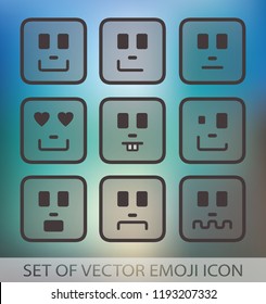 Set of Graphic Emoticons. Collection of Emoji. Smile icons. Isolated vector illustration on white background