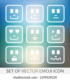 Set of Graphic Emoticons. Collection of Emoji. Smile icons. Isolated vector illustration on white background