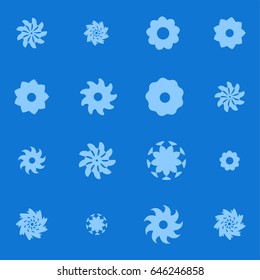 Set of graphic floral or snowflakes elements.