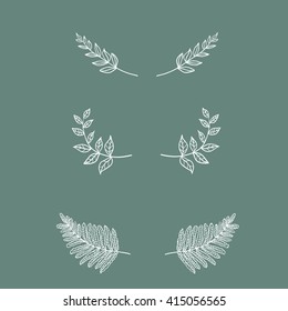 Set graphic floral wreath. shape of the wreath perfect for wedding invitations and birthday cards