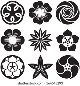 Set of Graphic Flowers