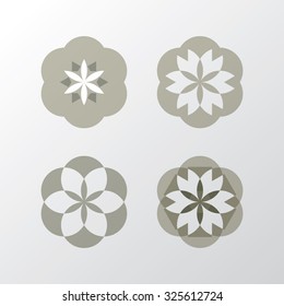 Set of graphic flowers