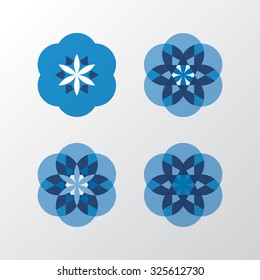 Set of graphic flowers