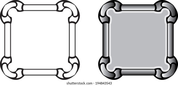 Set of graphic frames of pipes