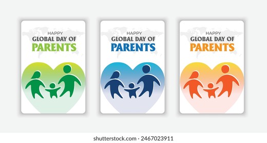 Set graphic of global day of parents good for global day of parents celebration. flat design gradient color modern.
