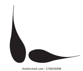 Set of graphic illustration with black silhouette of wheat grain in isolate on a white background. The theme of crops, agriculture or bakery products. Vector illustration