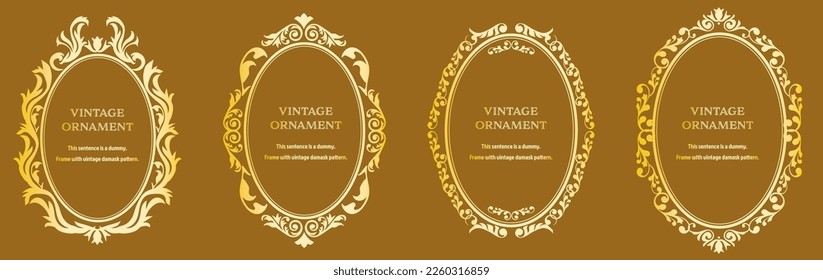 set of graphic materials, oriental patterns, arabesque patterns, antiques, decorative borders and vintage frames.