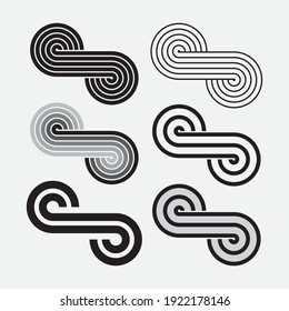 conjunto de imágenes gráficas en forma de curl