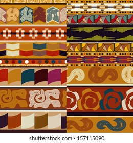 Set graphic seamless ethnic textures