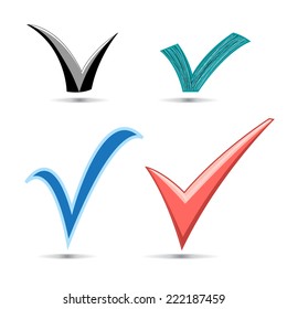 set of graphic signs different notes on the white background