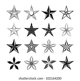 Set of graphic star symbols