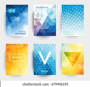 Set of graphic templates with modern geometric backgrounds - vector eps10