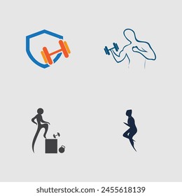 set of graphic vector illustration for fitness, gym sport, sports club perfect for branding gym,fitness center,etc