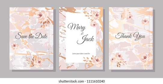 Set of graphic vector maps. The template for the invitations. Branch with flowers roses.