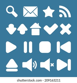 Set of graphic web icons, computer icons, player icons