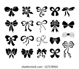 Set of graphical decorative bows