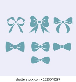 Set of graphical decorative bows.