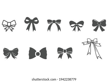Set of graphical decorative bows.