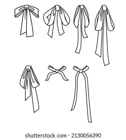 Set of graphical decorative bows.