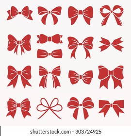 Set of graphical decorative bows.