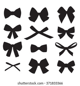 Set of graphical decorative bows.