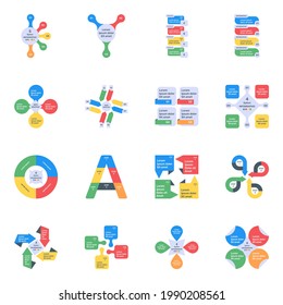 Set of Graphical Layouts Flat Icons