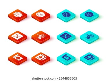 Definir papel de gráfico para engenharia, Esboço ativado, configuração da impressora 3D, aviso, cubo isométrico e ícone. Vetor