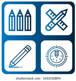 Set of graphite icons such as Color pencils, Pencil , graphite