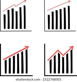 Definir gráficos, definir gráficos de barras. Gráfico subindo, descendo 