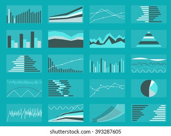 Set of Graphs and Charts. Data and Statistic, Informative Infographics. Vector Illustration. EPS10