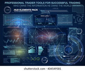 Set graphs and charts. Statistic and data, information infographic. HUD background outer space. infographic elements. futuristic user interface. Business abstract background