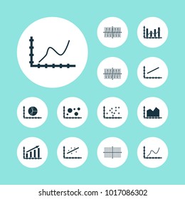 Set of graphs, diagrams and statistics icons. Premium quality symbol collection. Icons can be used for web, app and UI design.
