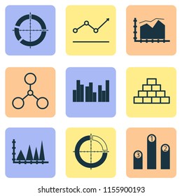 Set of graphs, diagrams and statistics icons. Premium quality symbol collection. Icons can be used for web, app and UI design.