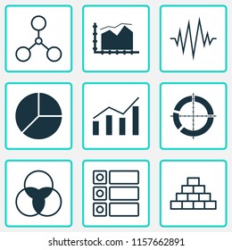 Set of graphs, diagrams and statistics icons. Premium quality symbol collection. Icons can be used for web, app and UI design.