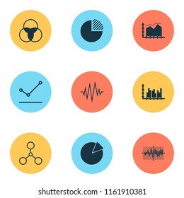 Set of graphs, diagrams and statistics icons. Premium quality symbol collection. Icons can be used for web, app and UI design.