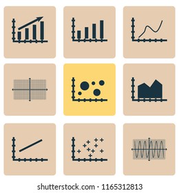 Set of graphs, diagrams and statistics icons. Premium quality symbol collection. Icons can be used for web, app and UI design.