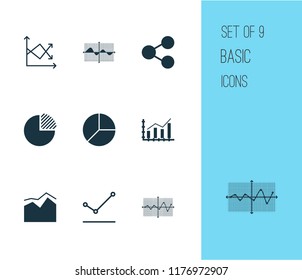 Set of graphs, diagrams and statistics icons. Premium quality symbol collection. Icons can be used for web, app and UI design.