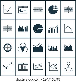 Set of graphs, diagrams and statistics icons. Premium quality symbol collection. Icons can be used for web, app and UI design.