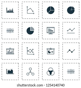 Set of graphs, diagrams and statistics icons. Premium quality symbol collection. Icons can be used for web, app and UI design.