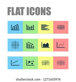 Set of graphs, diagrams and statistics icons. Premium quality symbol collection. Icons can be used for web, app and UI design.