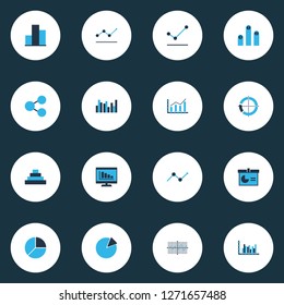Set of graphs, diagrams and statistics icons. Premium quality symbol collection. Icons can be used for web, app and UI design.