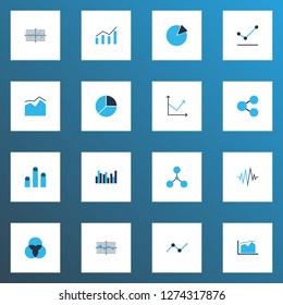 Set of graphs, diagrams and statistics icons. Premium quality symbol collection. Icons can be used for web, app and UI design.