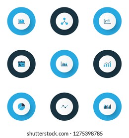Set of graphs, diagrams and statistics icons. Premium quality symbol collection. Icons can be used for web, app and UI design.