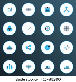 Set of graphs, diagrams and statistics icons. Premium quality symbol collection. Icons can be used for web, app and UI design.